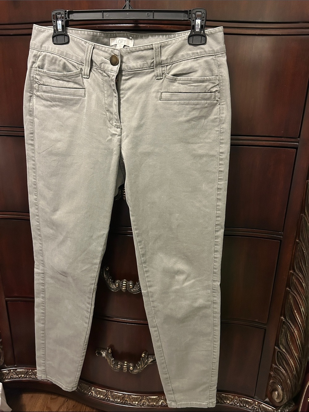 LOFT Olive-Grey Skinny Jeans